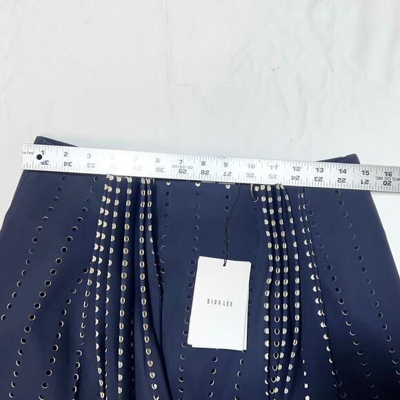 Dion Lee Embellished Perforated Pleated Skirt US 8 Blue Polyester Zipper 2016 - Picture 12 of 16